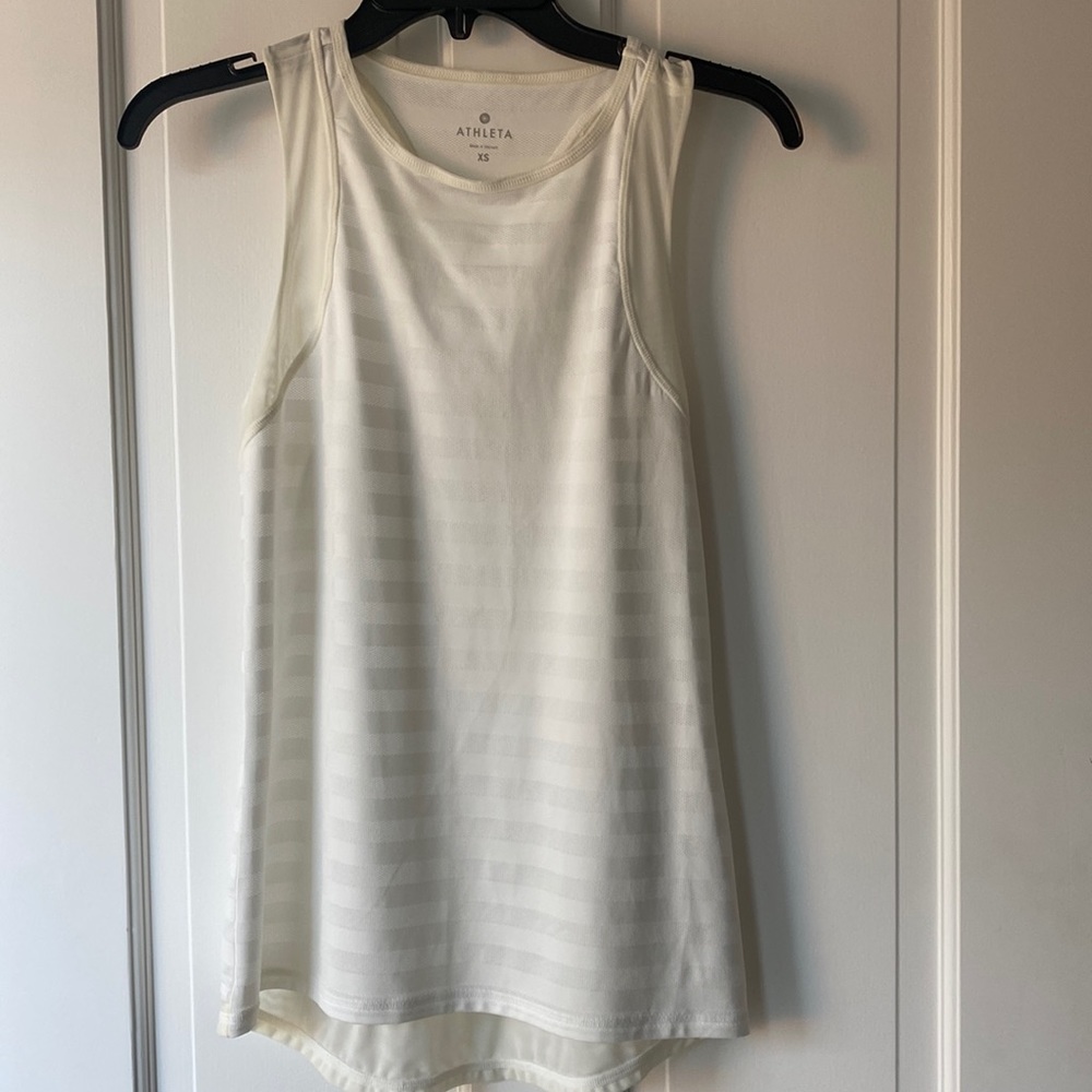 Athleta XS mesh motion tank top tennis whites pickleball